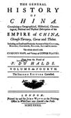 Du Halde, J. B. The general history of China